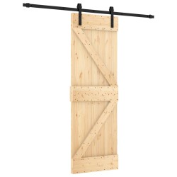 Porte coulissante Naturel et noir 70 x 210 cm 620964620964