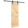 Porte coulissante Naturel et noir 70 x 210 cm 620964620964