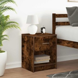 Table de chevet avec tiroir en chêne fumé 40x34x50 cm 620965620965