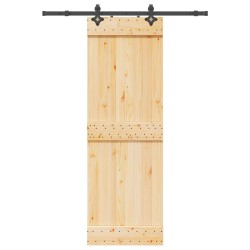 Porte coulissante NARVIK Naturel et noir 70 x 210 cm (152,5 cm) 620969620969