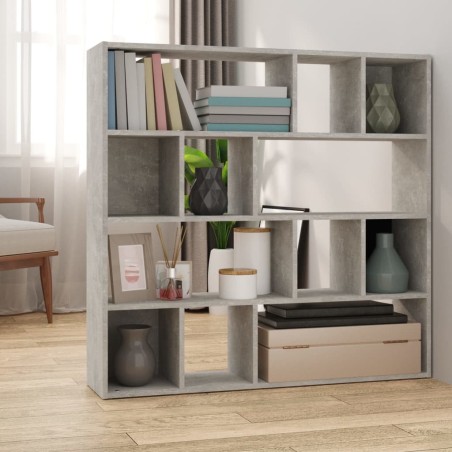 Bibliothèque/Séparateur de pièce Gris béton 105x24x102 cm 620973620973