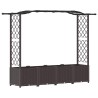 Lit Élevé avec Treillis et Toit Marron 204 x 40 x 138 cm PP 620977620977