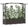 Lit Élevé avec Treillis et Toit Marron 204 x 40 x 138 cm PP 620977620977