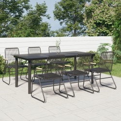 Ensemble à manger de jardin 7 pcs Noir Rotin PVC 620980620980