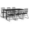 Ensemble à manger de jardin 7 pcs Noir Rotin PVC 620980620980