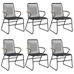 Ensemble à manger de jardin 7 pcs Noir Rotin PVC 620980620980