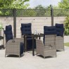 Ensemble de salle à manger pour jardin 5 pcs Gris et Noir Rotin 620984620984