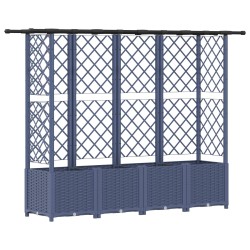 Lit Élevé avec Treillis et Toit Gris 202 x 40 x 136 cm PP 620985620985