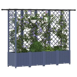 Lit Élevé avec Treillis et Toit Gris 202 x 40 x 136 cm PP 620985620985