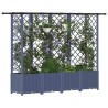 Lit Élevé avec Treillis et Toit Gris 202 x 40 x 136 cm PP 620985620985