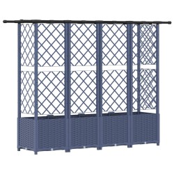 Lit Élevé avec Treillis et Toit Gris 202 x 40 x 136 cm PP 620985620985
