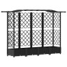 Lit Élevé avec Treillis et Toit Noir 203,5 x 40 x 123 cm PP 620986620986