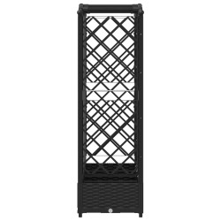 Lit Élevé avec Treillis et Toit Noir 203,5 x 40 x 123 cm PP 620986620986