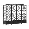 Lit Élevé avec Treillis et Toit Noir 203,5 x 40 x 123 cm PP 620986620986