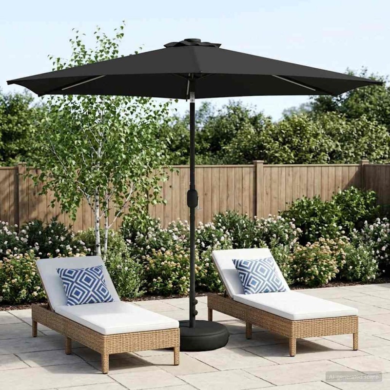 Parasol de jardin avec lumières LED et base 300 x 300 cm 620987620987