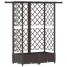 Lit Élevé avec Treillis et Toit Marron 124 x 40 x 121 cm PP 620989620989