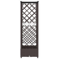 Lit Élevé avec Treillis et Toit Marron 124 x 40 x 121 cm PP 620989620989