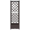 Lit Élevé avec Treillis et Toit Marron 124 x 40 x 121 cm PP 620989620989