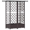 Lit Élevé avec Treillis et Toit Marron 124 x 40 x 121 cm PP 620989620989