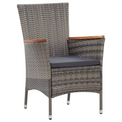 Ensemble à manger de jardin coussins 5pcs Résine tressée Gris 620990620990