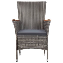 Ensemble à manger de jardin coussins 5pcs Résine tressée Gris 620990620990
