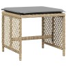 Ensemble à manger de jardin et coussins 11 pcs beige poly rotin 620992620992