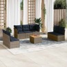 Salon de jardin 8 pcs avec coussins gris résine tressée 620994620994