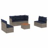 Salon de jardin 8 pcs avec coussins gris résine tressée 620994620994