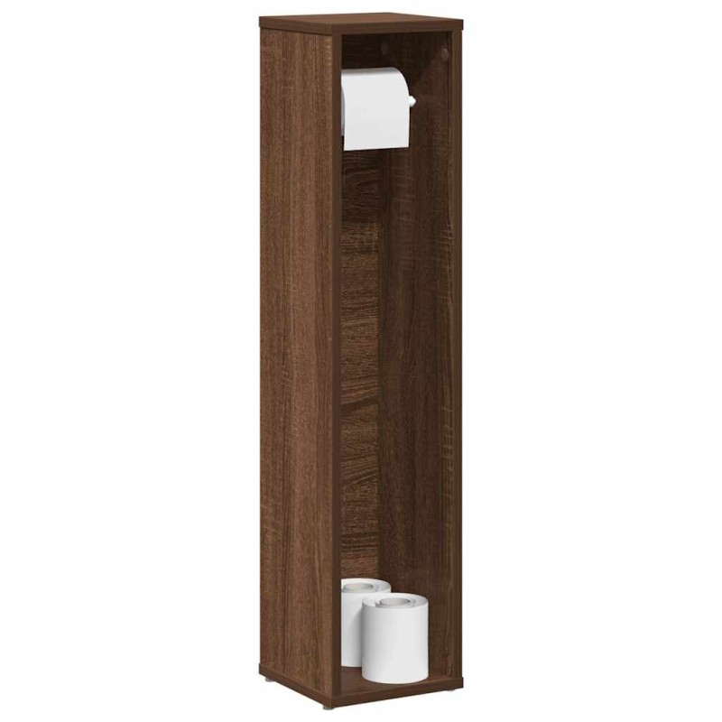 Meuble de salle de bain avec porte-rouleau chêne brun 20,5 x 20 x 90 cm 621003621003