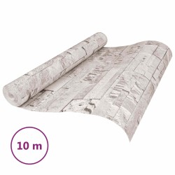 Papier peint en pierre 3D Crème 10 x 0,53 m Tissu non tissé 621005621005