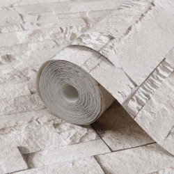 Papier peint en pierre 3D Crème 10 x 0,53 m Tissu non tissé 621005621005