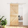 Porte coulissante Naturel et Blanc 80 x 210 cm 621011621011