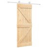 Porte coulissante Naturel et Blanc 80 x 210 cm 621011621011