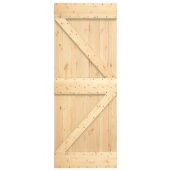 Porte coulissante Naturel et Blanc 80 x 210 cm 621011621011