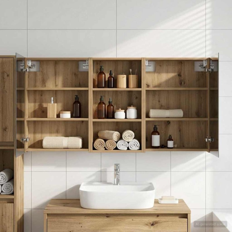 Ensemble de Meubles de Salle de Bain 3 pc 140 x 14,5 x 70 cm 621015621015