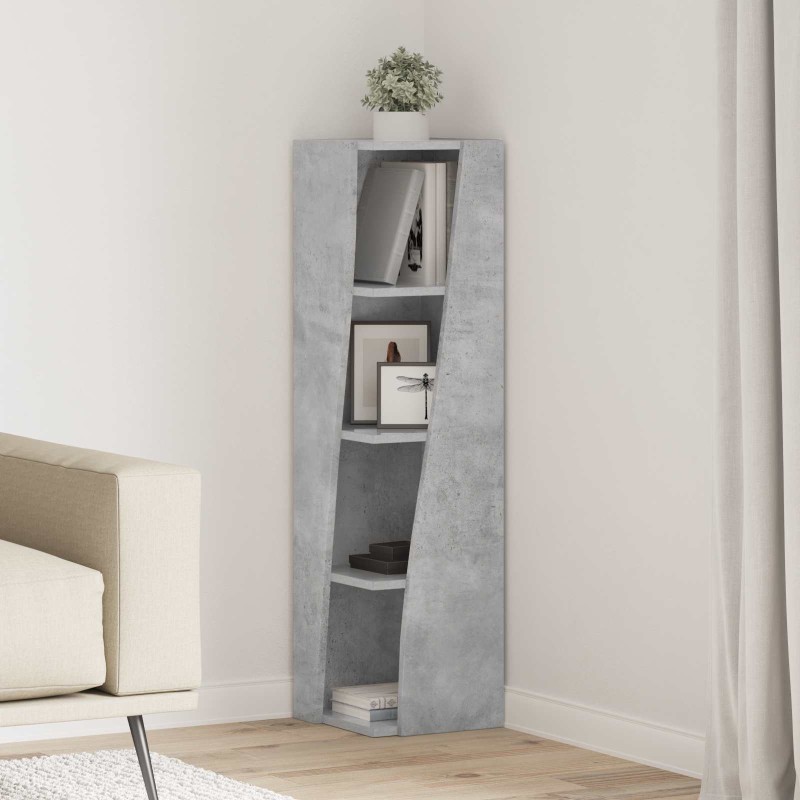 Meuble d'angle Gris béton 27,5x27x102cm Bois d'ingénierie 621022621022