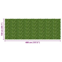 Écran de balcon avec feuilles Vert et jaune 400 x 150 cm 621023621023
