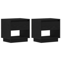 Table de nuit avec tiroir 2 pcs Chêne noir 45 x 34 x 44 cm 621024621024