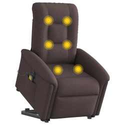 Fauteuil inclinable de massage électrique Marron foncé Tissu 621026621026
