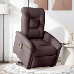 Fauteuil inclinable de massage électrique Marron foncé Tissu 621026621026