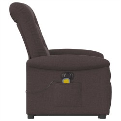 Fauteuil inclinable de massage électrique Marron foncé Tissu 621026621026