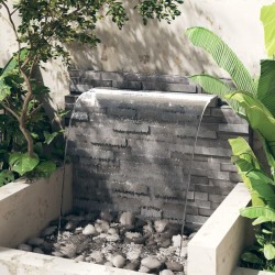 Lame de cascade de piscine avec LED acier inoxydable 110 cm 621029621029