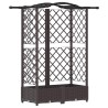 Lit Élevé avec Treillis et Toit Marron 124 x 40 x 123 cm PP 621032621032