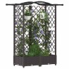 Lit Élevé avec Treillis et Toit Marron 124 x 40 x 123 cm PP 621032621032