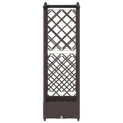 Lit Élevé avec Treillis et Toit Marron 124 x 40 x 123 cm PP 621032621032