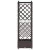 Lit Élevé avec Treillis et Toit Marron 124 x 40 x 123 cm PP 621032621032