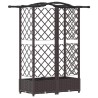 Lit Élevé avec Treillis et Toit Marron 124 x 40 x 123 cm PP 621032621032