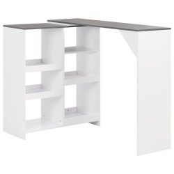 Table de bar avec tablette amovible Blanc 138x39x110 cm 621037621037