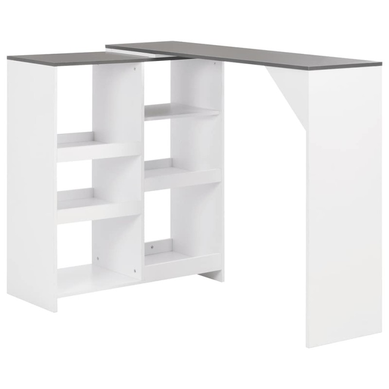 Table de bar avec tablette amovible Blanc 138x39x110 cm 621037621037