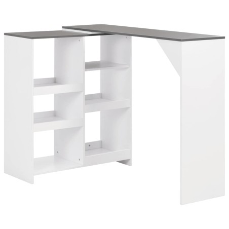 Table de bar avec tablette amovible Blanc 138x39x110 cm 621037621037